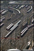 Gleisanlagen und Züge am Hauptbahnhof Frankfurt am Main